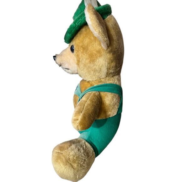 VTG 17” Etone Irish Teddy Bear Plush Green Overalls & Hat St. Patrick’s Day NJ - Picture 7 of 10